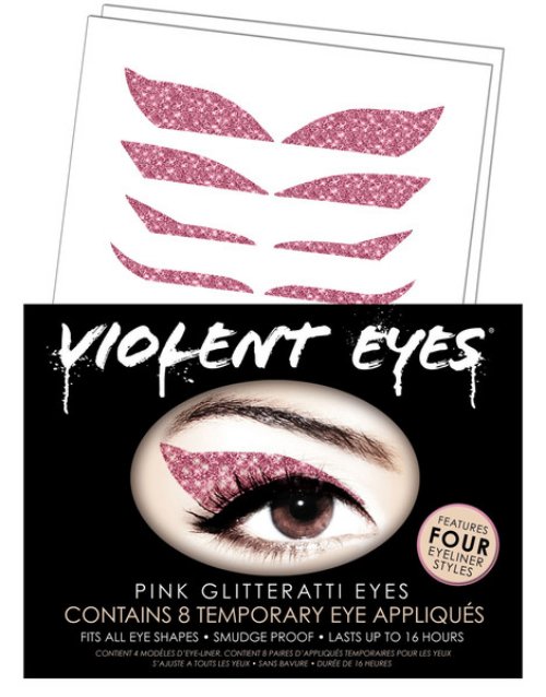 Glitter Pink Eyes Tattoo Design