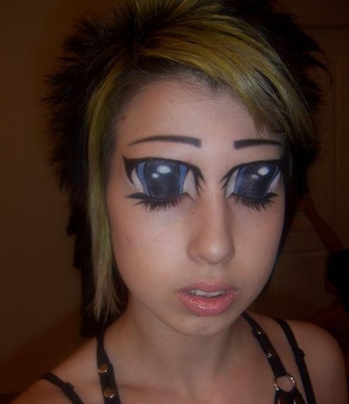Girl With Anime Eyes Tattoos For GIrls