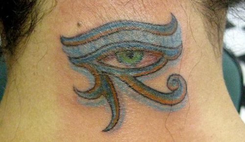 Horus Eye Tattoo On Nape