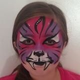 Color Ink Cat Face Tattoo For Girls