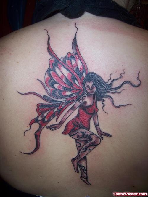 Red Ink Fairy Tattoo