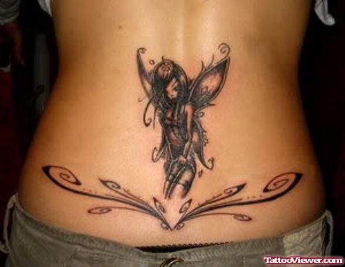 Girl Lowerback Fairy Tattoo