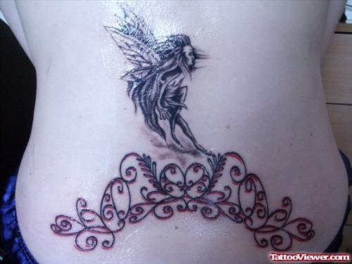 A Little Fairy Tattoo On Back