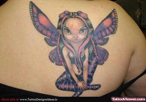 Attractive Upperback Fairy Tattoo