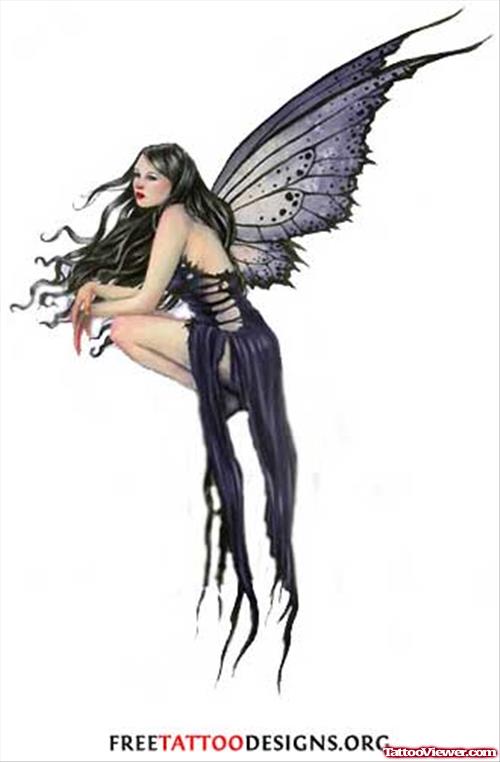 Amazing Gothic Fairy Tattoo Design