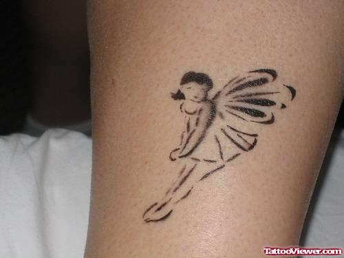 Black Ink Tribal Fairy Tattoo