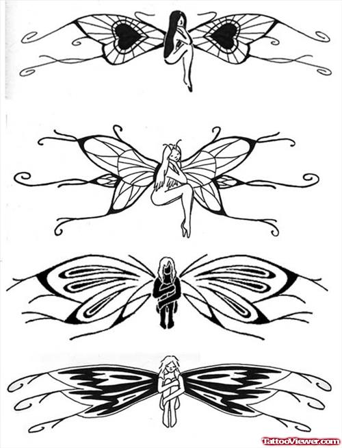 Butterfly And Fairies Tattoos Designs