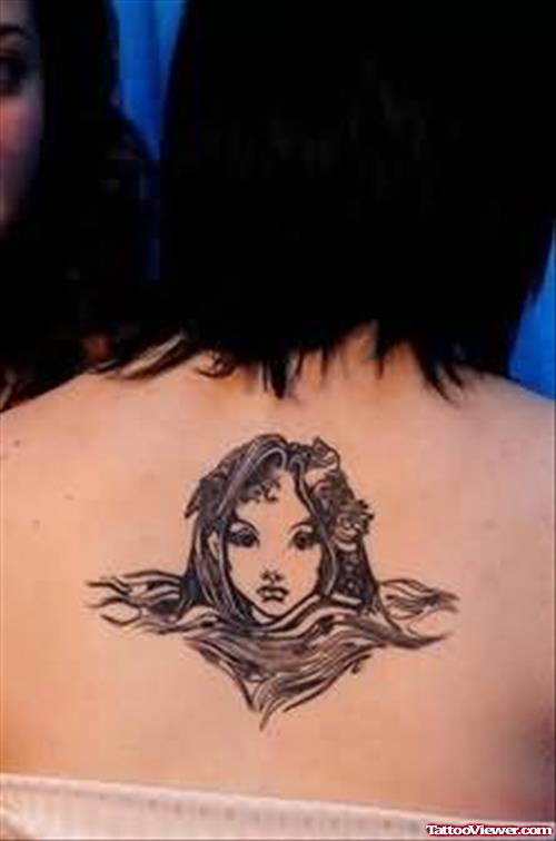 Elegant Fairy Tattoo On Back