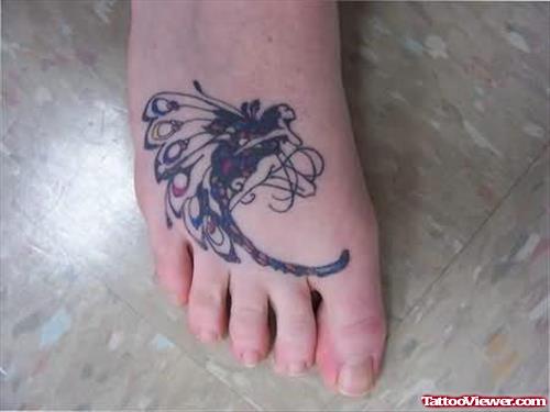 Elegant Fairy Tattoo On Foot
