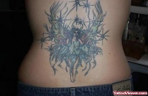Elegant Fairy Tattoo For Back