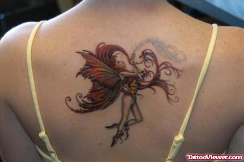 Fairy Tattoo On Back For Girls