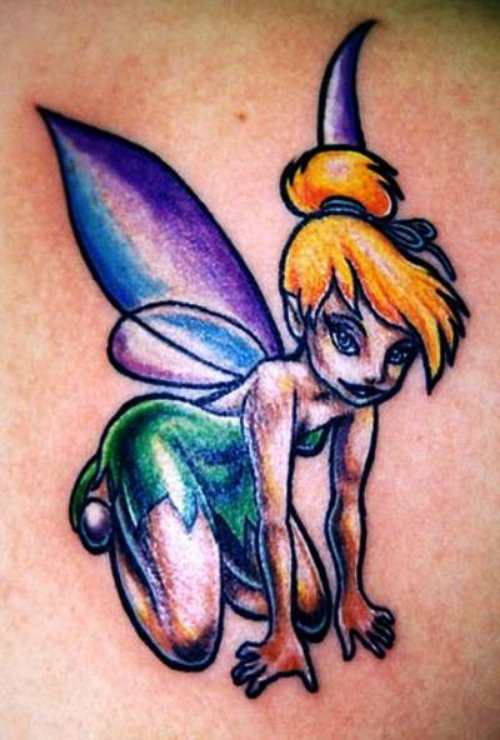 Colored Ink Fairy Girl Tattoo