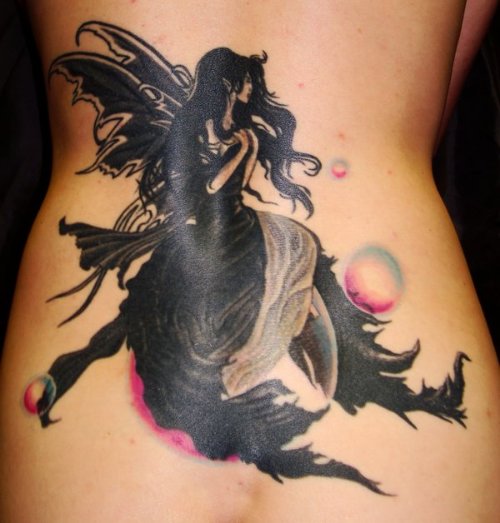 Black Fairy Tattoo For Girls