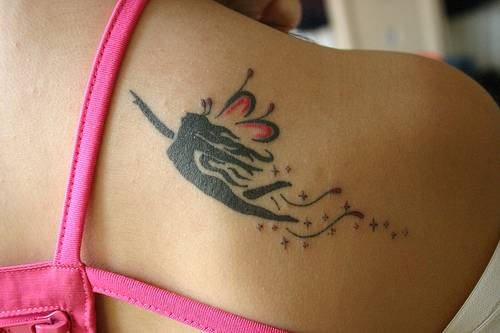 Flying Fairy Tattoo On Right Back Shoulder
