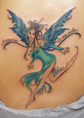Wonderful Colored Fairy Tattoo