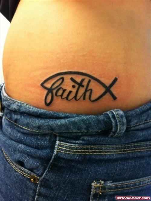 Jesus Fish Faith Tattoo On Side