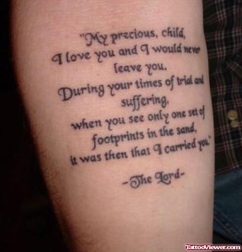 Faith Quote Tattoo For Men