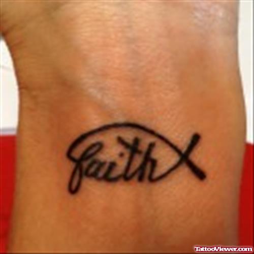 Jesus Fish Faith Tattoo On Wrist