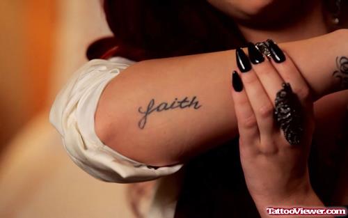 Girl Showing Her Faith Tattoo