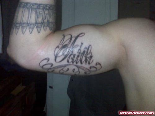 Faith Tattoo On Muscles