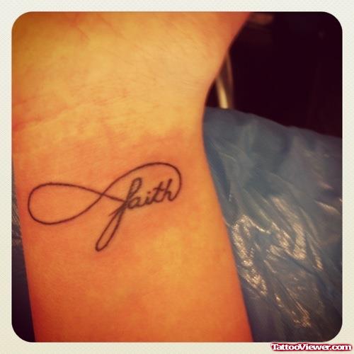 Awesome Infinity Faith Tattoo On Right Wrist