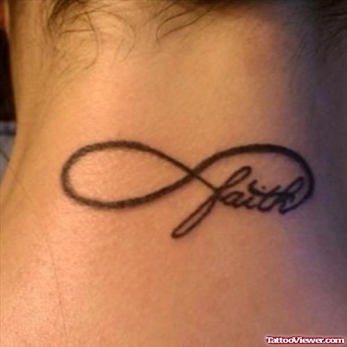 Infinity Faith Tattoo On Nape