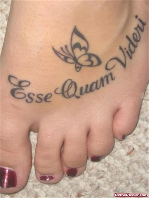 Latino Faith Tattoo On Foot