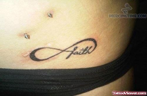 Infinite Faith Tattoo On Hip