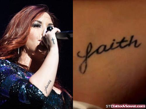 Faith Tattoo On Right Arm