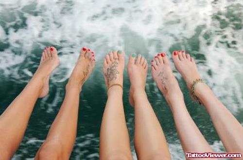 Faith Tattoos On Girl Feet