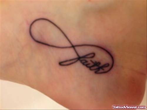 Infinity Faith Tattoo On Foot