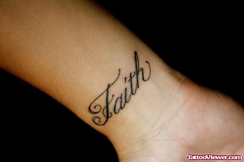 Amazing Word Faith Tattoo On Wrist