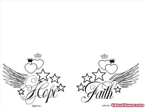 Hope And Faith Tattoo Designs