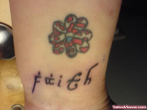 Faith & Flower Tattoo On Wrist