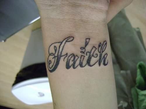Faith Word Tattoo On Wrist