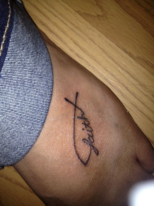 Left Foot Jesus Fish And Faith Tattoo