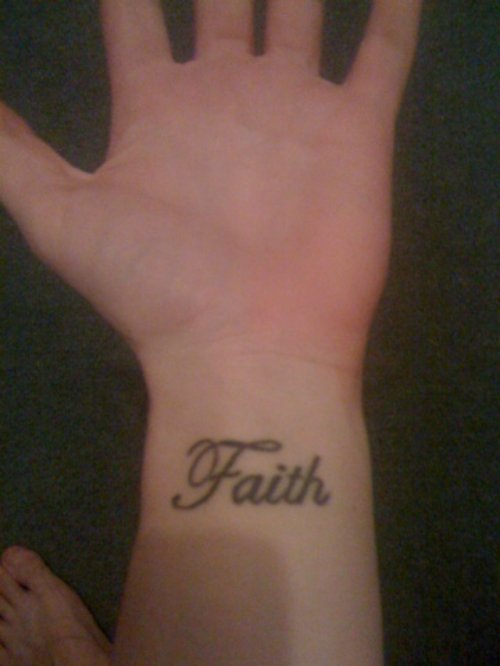 Classic Left Wrist Faith Tattoo
