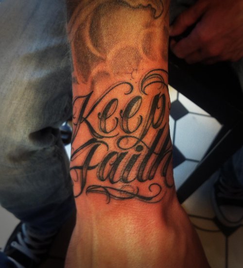Keep Faith Tattoo Design On Wrist