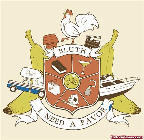 I Need A Favour Family Crest Tattoo Design