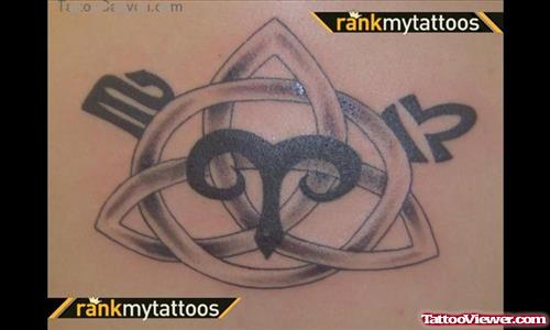 Celtic Knot And Zodiac Family Crest Tattoo