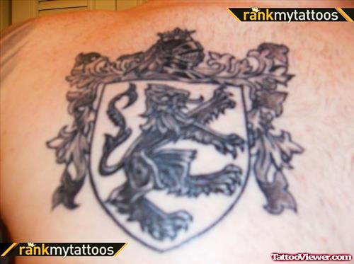 Black Ink Family Crest Tattoo
