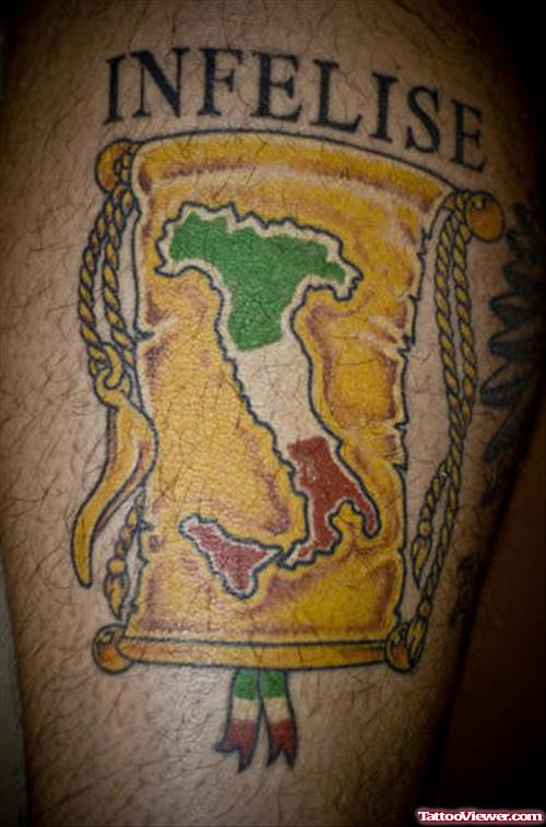Italian Flag Family Crest Tattoo