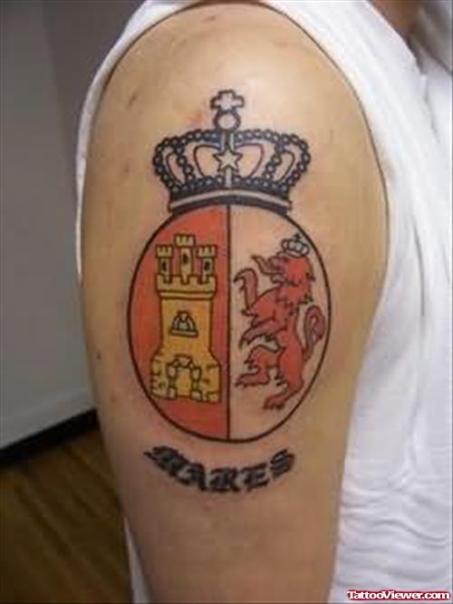 Family Crest Tattoo With Crown