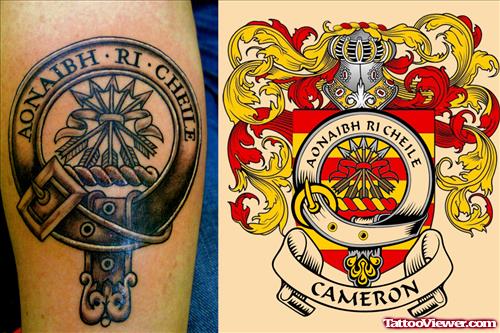 English Family Crest Tattoos Designs