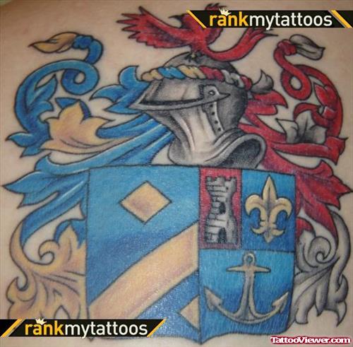 Cute Colored Family Crest Tattoo