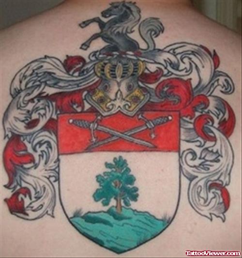 Colored Italian Family Crest Tattoo