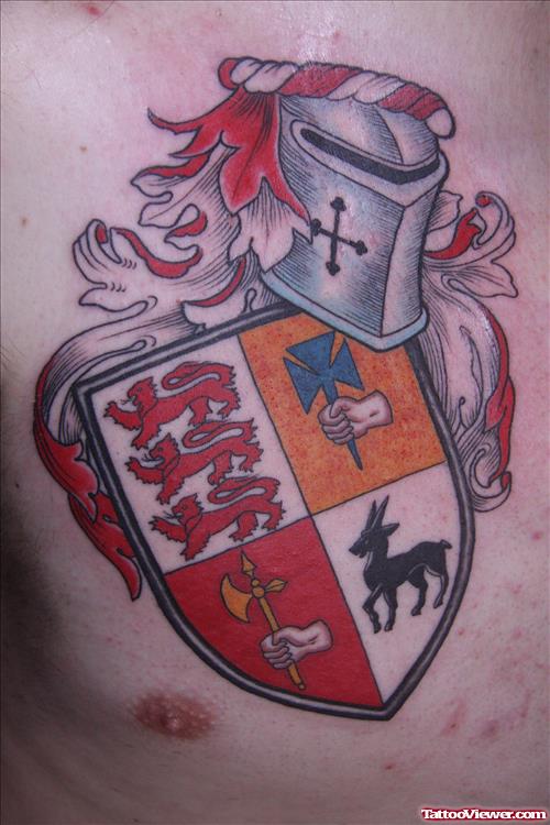 Chest Japanese Family Crest Tattoo