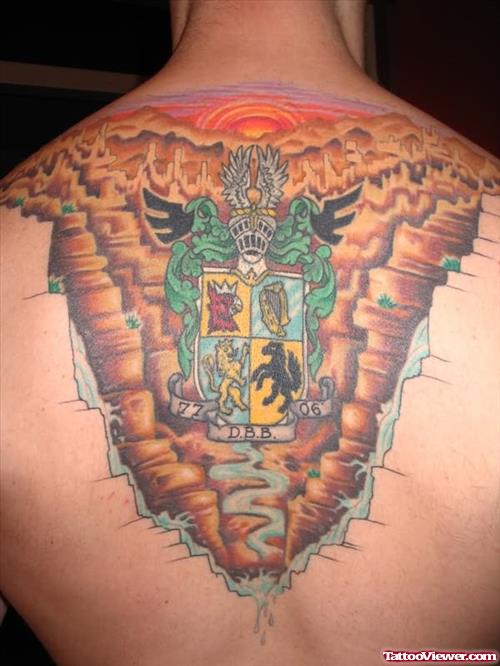 New Style Family Crest Tattoo On Back