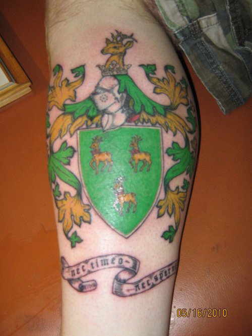 Cute Irish Family Crest Tattoo