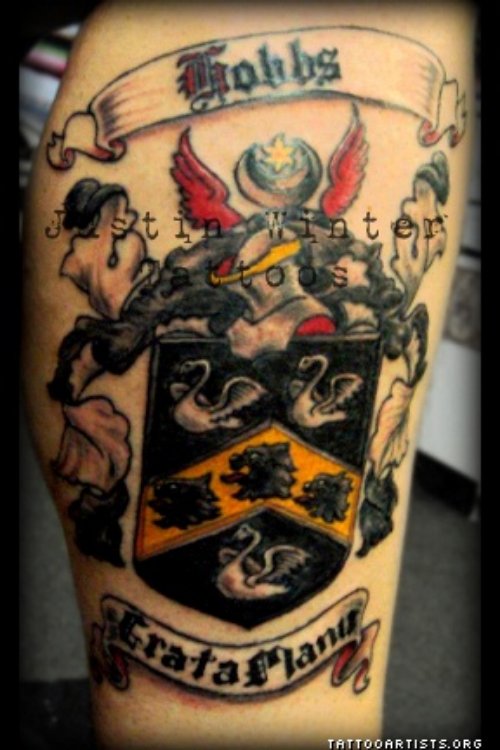 Banners And Family Crest Tattoo